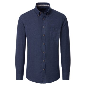 CASAMODA Herren Freizeithemd Langarm Button-Down Casual Blau