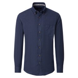 CASAMODA Herren Freizeithemd Langarm Button-Down Casual Blau