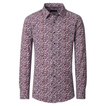 CASAMODA Herren Freizeithemd Langarm Kent Comfort Rot gemustert