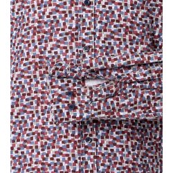 CASAMODA Herren Freizeithemd Langarm Kent Comfort Rot gemustert