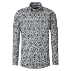 CASAMODA Herren Freizeithemd Langarm Button-Down Blau...