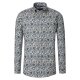 CASAMODA Herren Freizeithemd Langarm Button-Down Blau gemustert