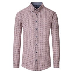 CASAMODA Herren Freizeithemd Langarm Button-Down Rot...