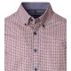 CASAMODA Herren Freizeithemd Langarm Button-Down Rot gemustert