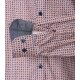CASAMODA Herren Freizeithemd Langarm Button-Down Rot gemustert