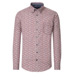 CASAMODA Herren Freizeithemd Langarm Button-Down Rot...