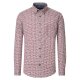 CASAMODA Herren Freizeithemd Langarm Button-Down Rot gemustert