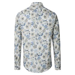 CASAMODA Herren Leinenhemd Langarm Kent Grün Floral...