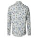 CASAMODA Herren Leinenhemd Langarm Kent Grün Floral gemustert