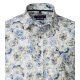 CASAMODA Herren Leinenhemd Langarm Kent Grün Floral gemustert