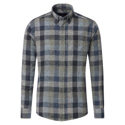 CASAMODA Herren Leinenhemd Langarm Button-Down Anthrazit...