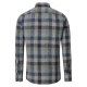 CASAMODA Herren Leinenhemd Langarm Button-Down Anthrazit Karo