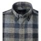 CASAMODA Herren Leinenhemd Langarm Button-Down Anthrazit Karo
