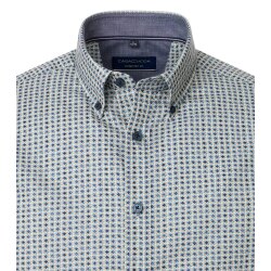 CASAMODA Herren Freizeithemd Langarm Button-Down Comfort Blau gemustert