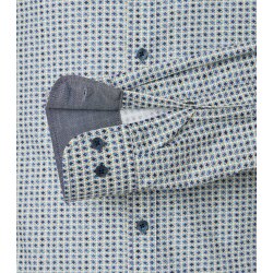 CASAMODA Herren Freizeithemd Langarm Button-Down Comfort Blau gemustert
