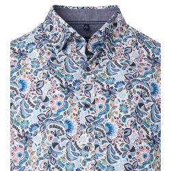 CASAMODA Herren Freizeithemd Langarm Button-Down Blau gemustert