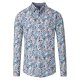 CASAMODA Herren Freizeithemd Langarm Button-Down Blau gemustert