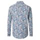 CASAMODA Herren Freizeithemd Langarm Button-Down Blau gemustert