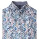 CASAMODA Herren Freizeithemd Langarm Button-Down Blau gemustert
