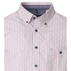 CASAMODA Herren Freizeithemd Langarm Button-Down Rot gemustert