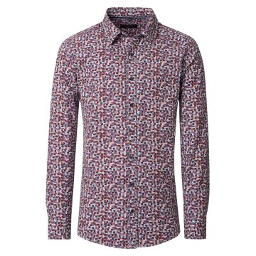 CASAMODA Herren Freizeithemd Langarm Kent Casual Rot gemustert