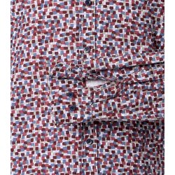 CASAMODA Herren Freizeithemd Langarm Kent Casual Rot gemustert