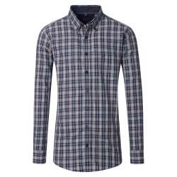 CASAMODA Herren Freizeithemd Langarm Button-Down Blau...