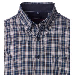 CASAMODA Herren Freizeithemd Langarm Button-Down Blau kariert