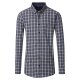 CASAMODA Herren Freizeithemd Langarm Button-Down Blau kariert
