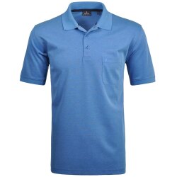 RAGMAN Herren Poloshirt Kurzarm Polokragen Baumwollmix Blau