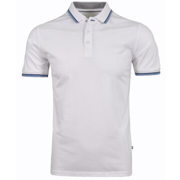 RAGMAN Herren Poloshirt Kurzarm Polokragen Regular Piqué Weiß