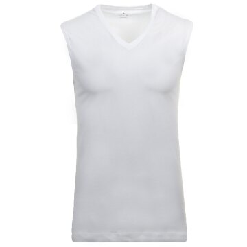 RAGMAN Herren TankTop Doppelpack Sleeveless V-Neck Jersey Weiß