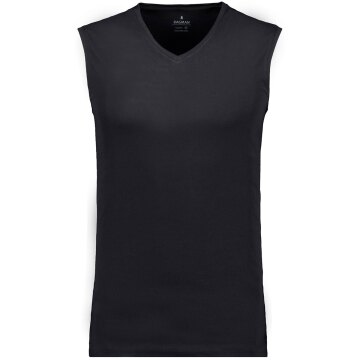 RAGMAN Herren TankTop Doppelpack Sleeveless V-Neck Schwarz