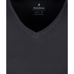 RAGMAN Herren TankTop Doppelpack Sleeveless V-Neck Schwarz