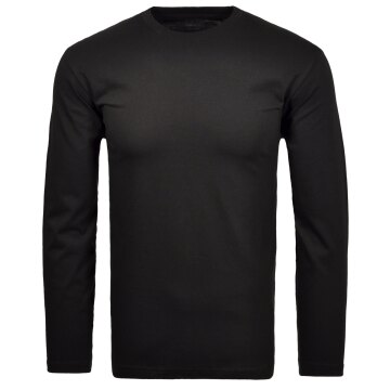RAGMAN Herren Shirt Langarm Rundhals Single-Jersey Schwarz