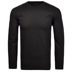 RAGMAN Herren Shirt Langarm Rundhals Single-Jersey Schwarz