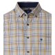 REDMOND Herren Freizeithemd Langarm Button-Down Comfort Twill Gelb Karo