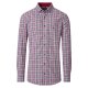 REDMOND Herren Freizeithemd Langarm Button-Down Comfort Twill Rot Karo