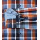 REDMOND Herren Freizeithemd Langarm Kent Comfort Dobby Orange Karo