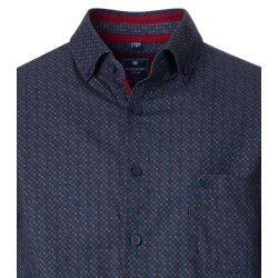 REDMOND Herren Freizeithemd Button-Down Modern-Fit Rot Print