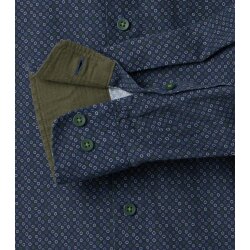 REDMOND Herren Freizeithemd Langarm Button-Down Comfort Grün Print