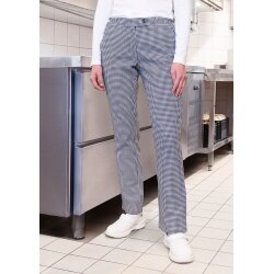 KARLOWSKY Damen Pepitahose BASIC Kochhose Baumwolle Schwarz