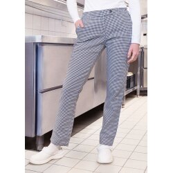 KARLOWSKY Damen Pepitahose BASIC Kochhose Baumwolle Schwarz