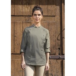 KARLOWSKY Damen Kochjacke JEANS-STYLE Druckknöpfe...