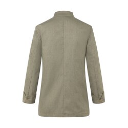 KARLOWSKY Damen Kochjacke JEANS-STYLE Druckknöpfe Moosgrün