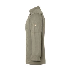 KARLOWSKY Damen Kochjacke JEANS-STYLE Druckknöpfe Moosgrün