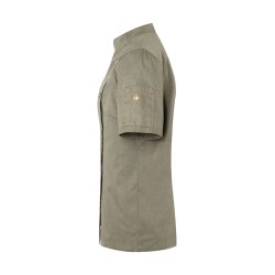 KARLOWSKY Damen Kochjacke JEANS-STYLE Kurzarm  Moosgrün