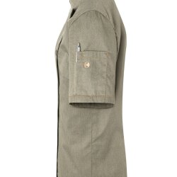 KARLOWSKY Damen Kochjacke JEANS-STYLE Kurzarm  Moosgrün