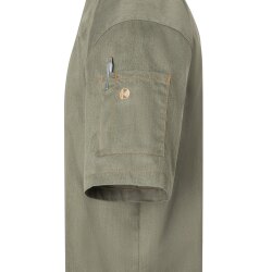 KARLOWSKY Herren Kochjacke JEANS-STYLE Kurzarm Modern-Fit Grün