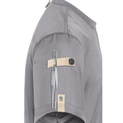 KARLOWSKY Herren Kochjacke GREEN Kurzarm Modern Platingrau
